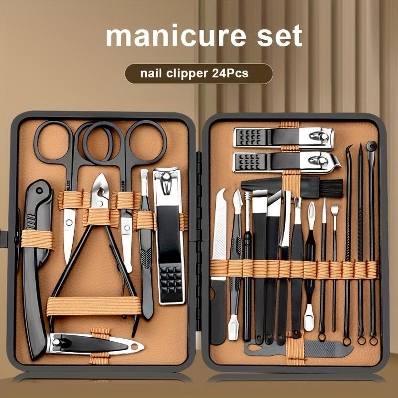 7/16/18Pcs Manicure Set Stainless Steel Professional Pedicure Kit Nail Grooming Kit Clippers Kit with Black PU Leathe 2026r Case
7/16/18Pcs Manicure Set Stainless Steel Professional Pedicure Kit Nail Grooming Kit Clippers Kit with Black PU Leathe 2026r Case