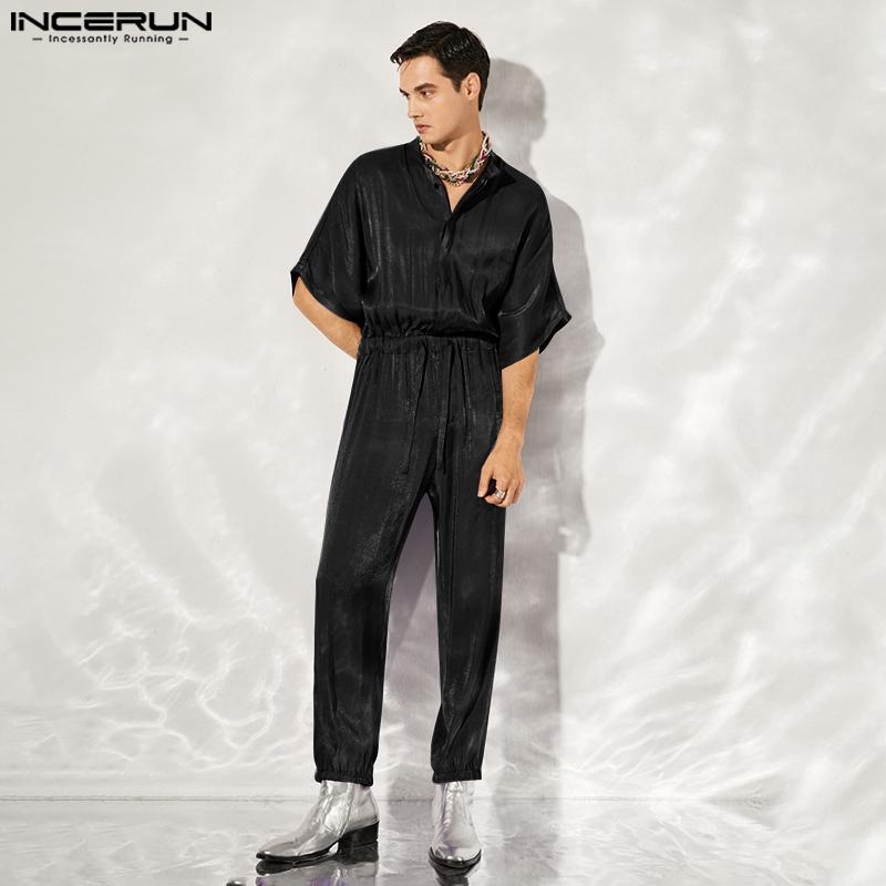 INCERUN Мужской блестящий однотонный комбинезон макси с короткими рукавами, летний стиль
INCERUN Мужской блестящий однотонный комбинезон макси с короткими рукавами, летний стиль