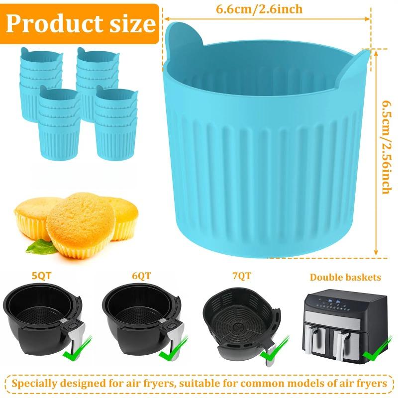 8 шт. Силиконовые формочки для выпечки для аэрофритюрницы, пищевой силикон, антипригарные аксессуары для аэрофритюрницы, формы для яиц для аэрофритюрницы для кексов, пудингов, тартов, заварных кремов blue,8pcs
8 шт. Силиконовые формочки для выпечки для аэрофритюрницы, пищевой силикон, антипригарные аксессуары для аэрофритюрницы, формы для яиц для аэрофритюрницы для кексов, пудингов, тартов, заварных кремов blue,8pcs