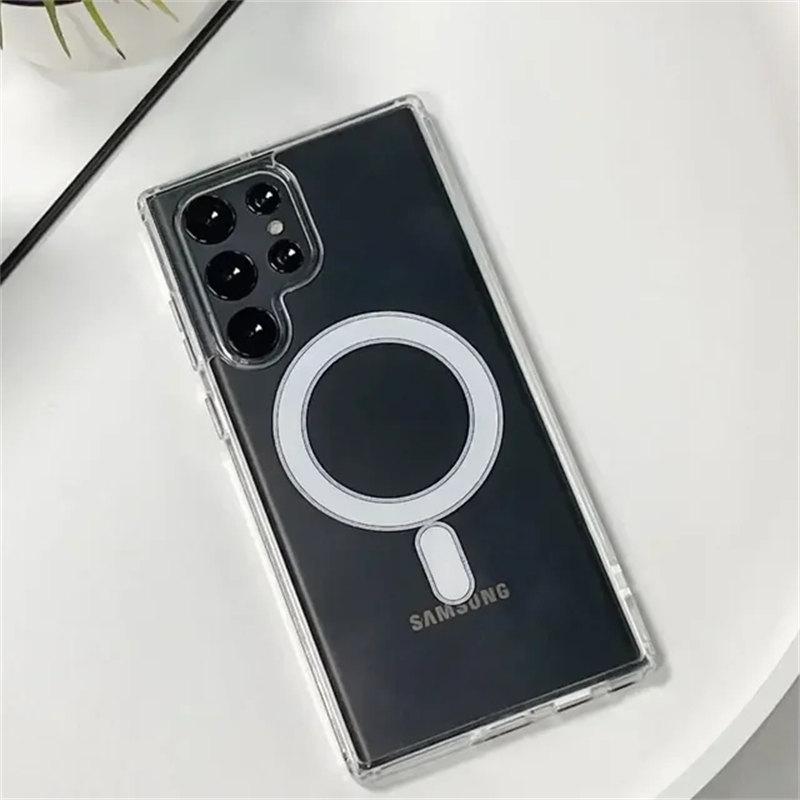 Магнитный чехол Magsafe для Samsung Galaxy S24 S23 S21 FE S22 Plus, противоударный прозрачный чехол с ультра беспроводной зарядкой Samsung S21
Магнитный чехол Magsafe для Samsung Galaxy S24 S23 S21 FE S22 Plus, противоударный прозрачный чехол с ультра беспроводной зарядкой Samsung S21