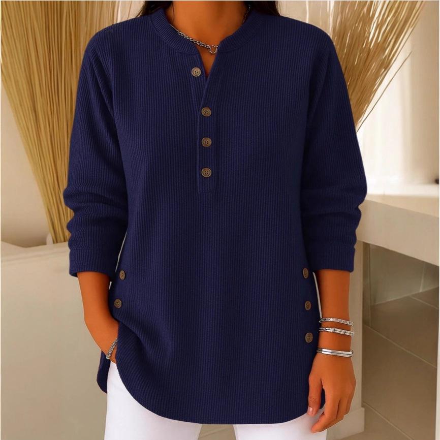 2025 Corduroy V-Neck Button Long Sleeve Casual Women s Top S темно-синього кольору
2025 Corduroy V-Neck Button Long Sleeve Casual Women s Top S темно-синього кольору