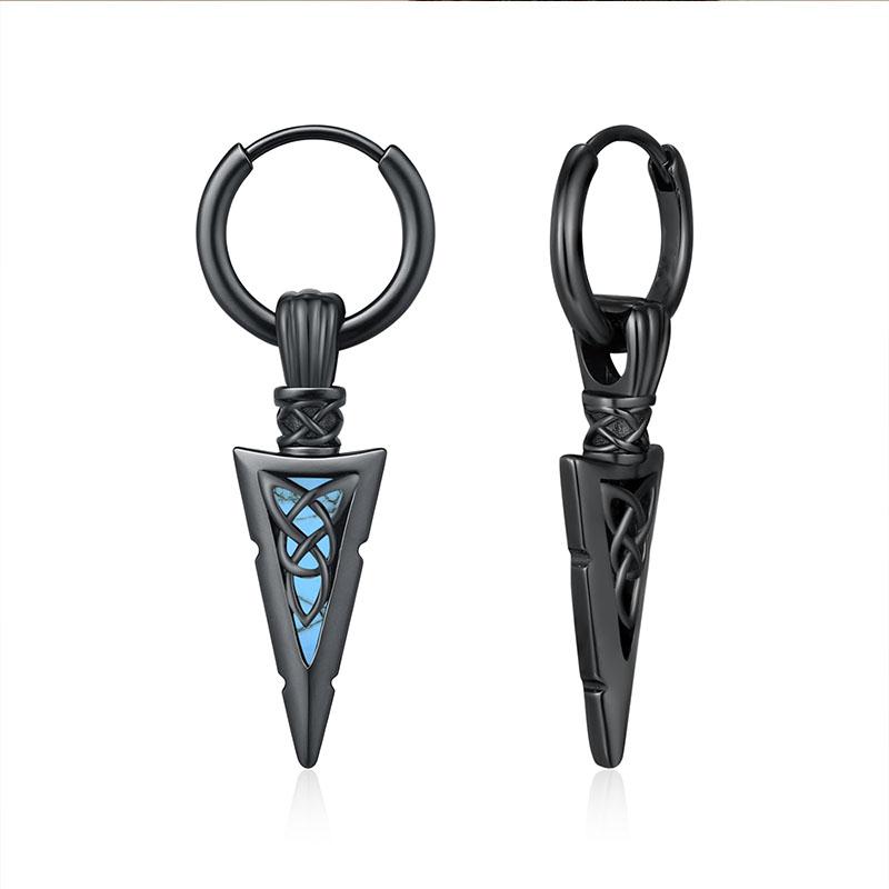 A pair of cool black and green male and female earrings, copper arrow-shaped earrings, Viking punk hip-hop jewelry, fashionable синій
A pair of cool black and green male and female earrings, copper arrow-shaped earrings, Viking punk hip-hop jewelry, fashionable синій
