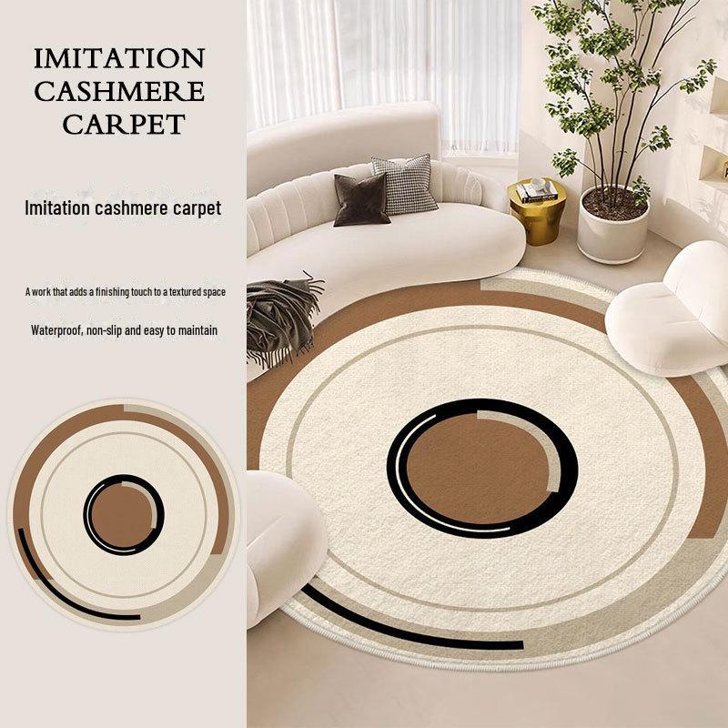 Зимнее одеяло из кашемира во французском стиле: Устойчив к грязи и износу, идеально подходит для гостиной или прикроватной тумбочки Diameter 80 cm Round (Dense)