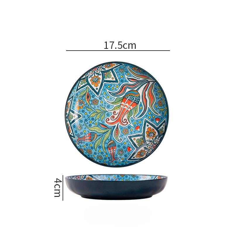 17.5см/20см Богемская керамическая тарелка Креативная фруктовая тарелка Тарелка для стейка Глубокая тарелка Круглая тарелка Посуда 1-4
17.5см/20см Богемская керамическая тарелка Креативная фруктовая тарелка Тарелка для стейка Глубокая тарелка Круглая тарелка Посуда 1-4