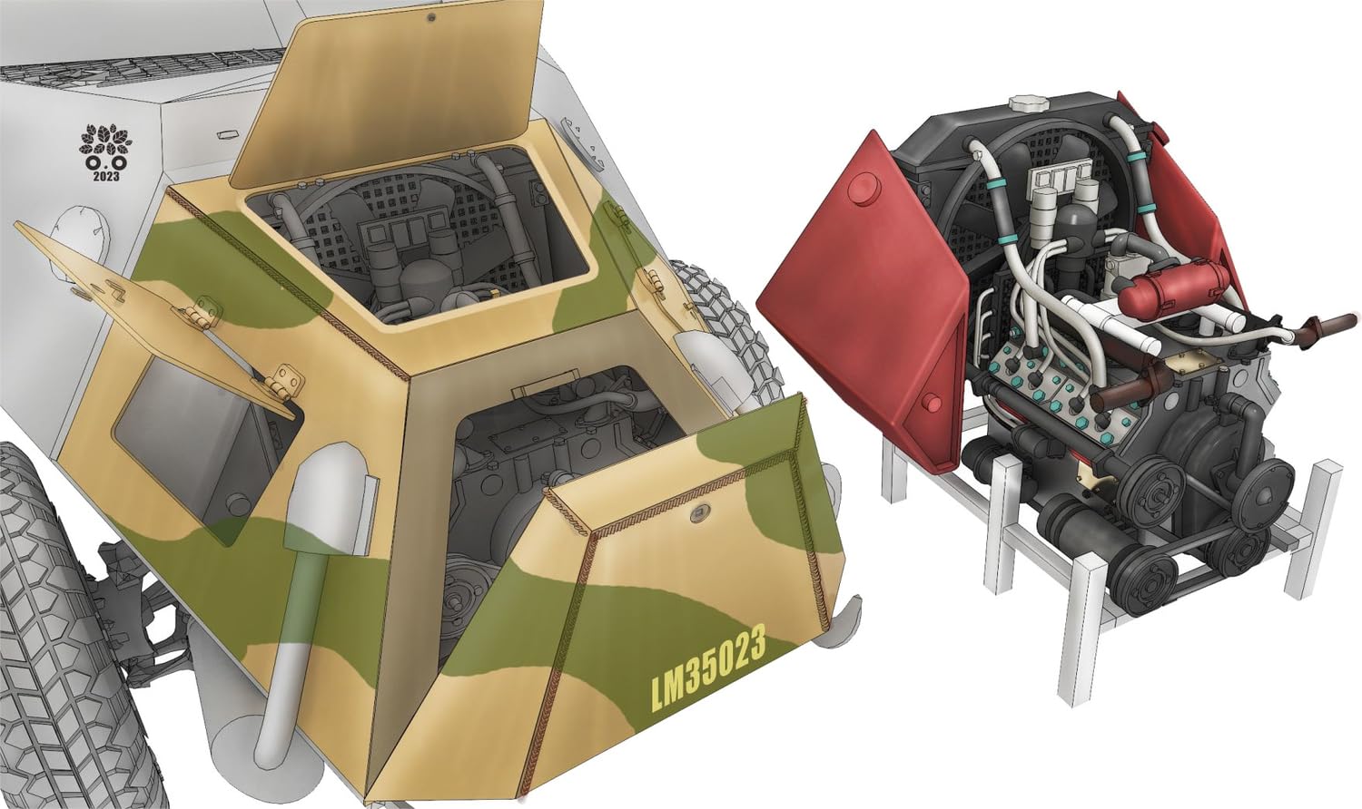 Набор деталей для пластиковой модели Lanmo Model Engine Compartment 1/35 Sd.Kfz.222/223 LANLM-35023
Набор деталей для пластиковой модели Lanmo Model Engine Compartment 1/35 Sd.Kfz.222/223 LANLM-35023