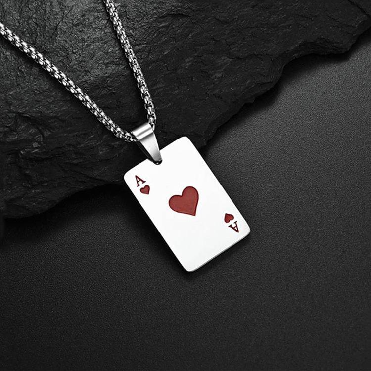 Hip Hop Ace of Spades and Red Heart Pendant Necklace for Couples
Hip Hop Ace of Spades and Red Heart Pendant Necklace for Couples