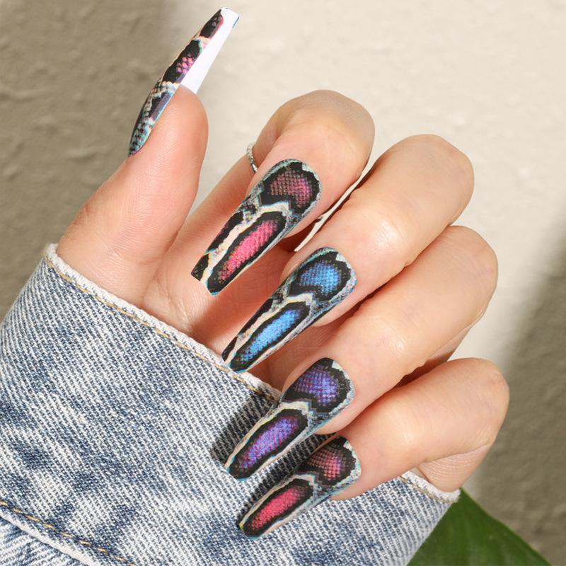 Wearing Nail Patches, European and American Snake Patterned Long Nail Patches, Finished Fake Nails, Long T Shiny Snake Skin Nail Patches
Wearing Nail Patches, European and American Snake Patterned Long Nail Patches, Finished Fake Nails, Long T Shiny Snake Skin Nail Patches