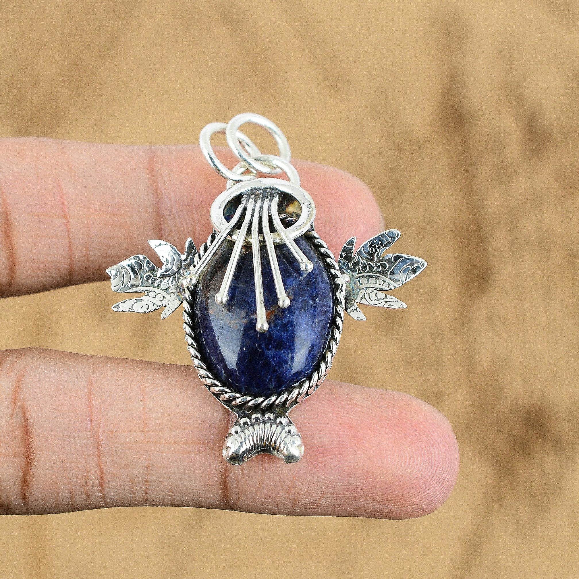 Womens day Sale Natural Sodalite 925 Silver Mother Anniversary Pendant Jewelry 
Womens day Sale Natural Sodalite 925 Silver Mother Anniversary Pendant Jewelry