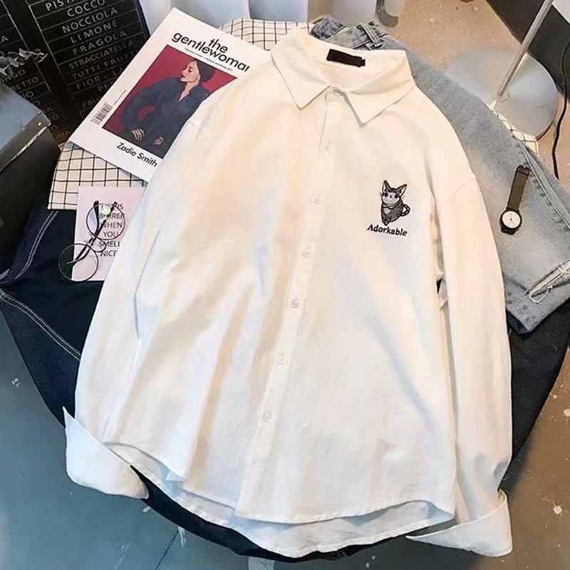 Модная рубашка большого размера в стиле ретро, мужская летняя рубашка в корейском стиле для студентов, свободная, с забавным принтом и длинными рукавами
Модная рубашка большого размера в стиле ретро, мужская летняя рубашка в корейском стиле для студентов, свободная, с забавным принтом и длинными рукавами