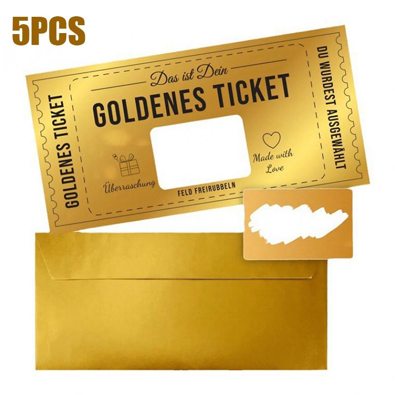 Ticket Scratch Card With Envelope Scratch Off Ticket Surprise Gift Reveal Wedding Card Concert Ticket Cinema Voucher Raffle Gift 5PCS
Ticket Scratch Card With Envelope Scratch Off Ticket Surprise Gift Reveal Wedding Card Concert Ticket Cinema Voucher Raffle Gift 5PCS
