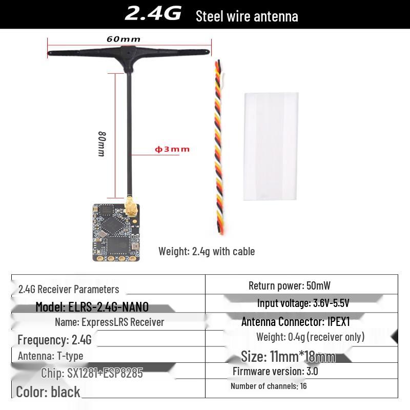 BAYCK ELRS Receiver with Steel Wire Antenna
BAYCK ELRS Receiver with Steel Wire Antenna