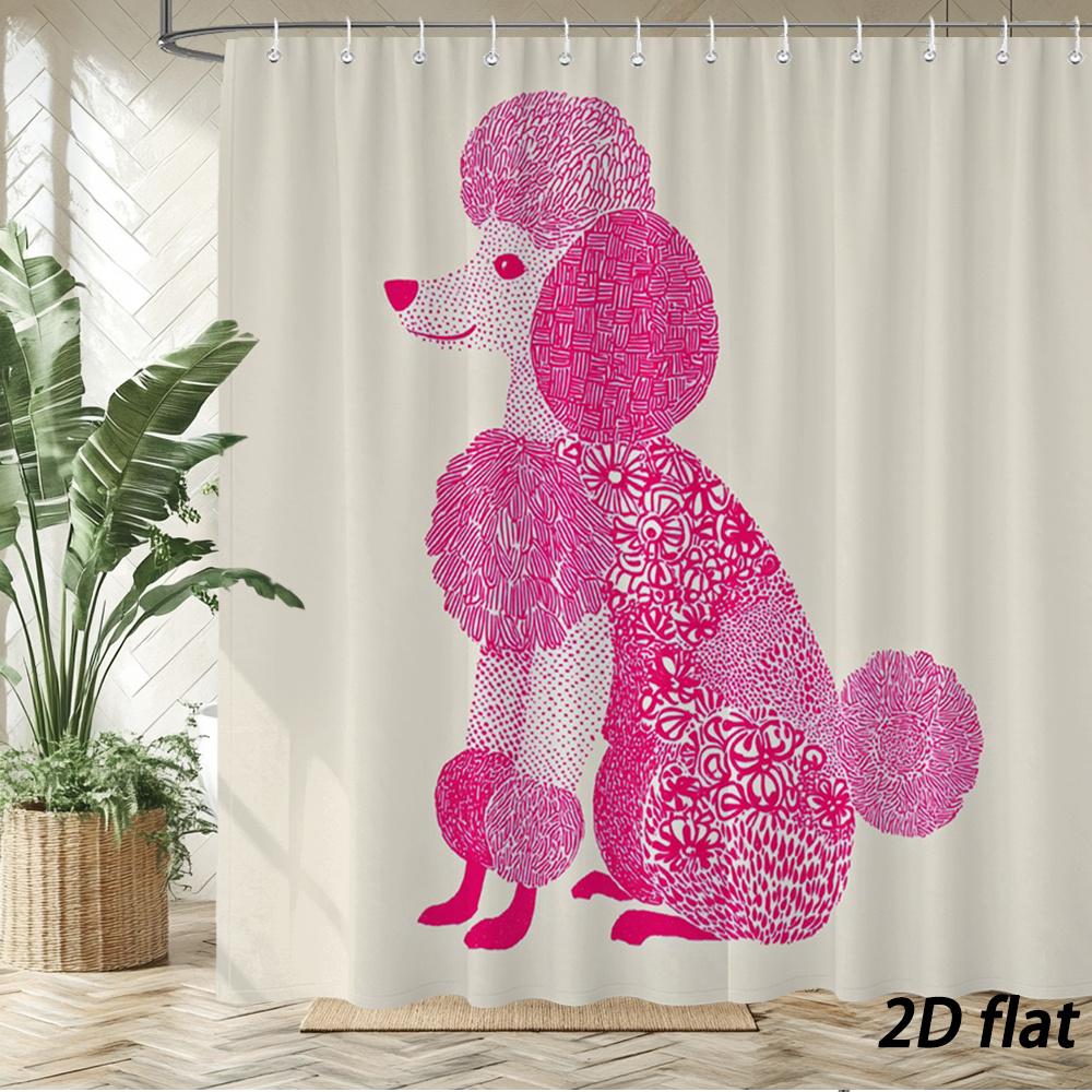 Poodle Shower Curtain – Graphic Illustration With Intricate Pink Floral & Geometric Patterns On Cream Background, 12 Hooks W60H190(CM)-1 Pcs
Poodle Shower Curtain – Graphic Illustration With Intricate Pink Floral & Geometric Patterns On Cream Background, 12 Hooks W60H190(CM)-1 Pcs