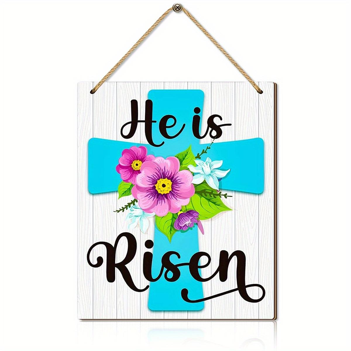 2d Flat 28*23cm, Easter Decoration, Easter Cross he Is Risen Wooden Logo Creative Decoration, for Home, Garden, Club Wall Decor. 28*23cm
2d Flat 28*23cm, Easter Decoration, Easter Cross he Is Risen Wooden Logo Creative Decoration, for Home, Garden, Club Wall Decor. 28*23cm