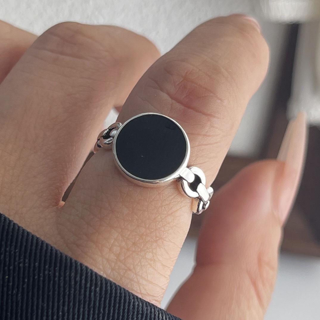 925 Sterling Silver Rings for Women Couple Minimalist Handmade Simple Black Stone Ring Fine Jewelry Gift Prevent Allergy resizable
925 Sterling Silver Rings for Women Couple Minimalist Handmade Simple Black Stone Ring Fine Jewelry Gift Prevent Allergy resizable