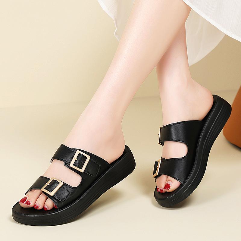 Women Summer Elevator Slippers Dressy Casual Girls Platform Height Increase Black Leather Open Toe Sandals Large Size 41 42 43 43 чорний
Women Summer Elevator Slippers Dressy Casual Girls Platform Height Increase Black Leather Open Toe Sandals Large Size 41 42 43 43 чорний