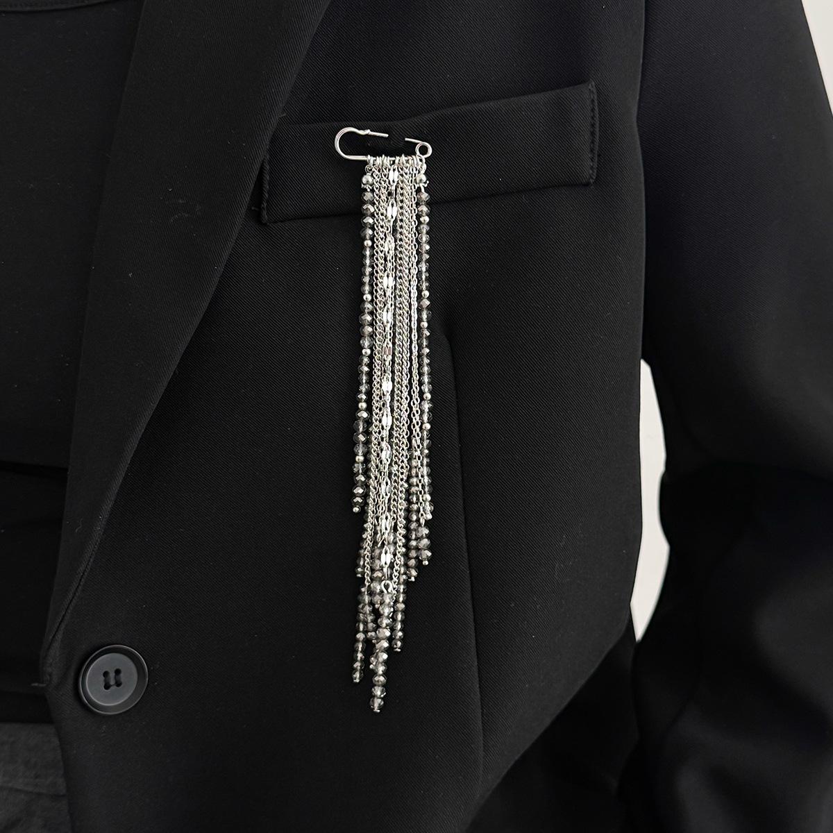 Black Gray Long Tassel Metal Chain Brooch with Unique and Fashionable Design, Drip Shaped Multi Chain Brooch Set, Clothing Accessories Gift серый
Black Gray Long Tassel Metal Chain Brooch with Unique and Fashionable Design, Drip Shaped Multi Chain Brooch Set, Clothing Accessories Gift серый