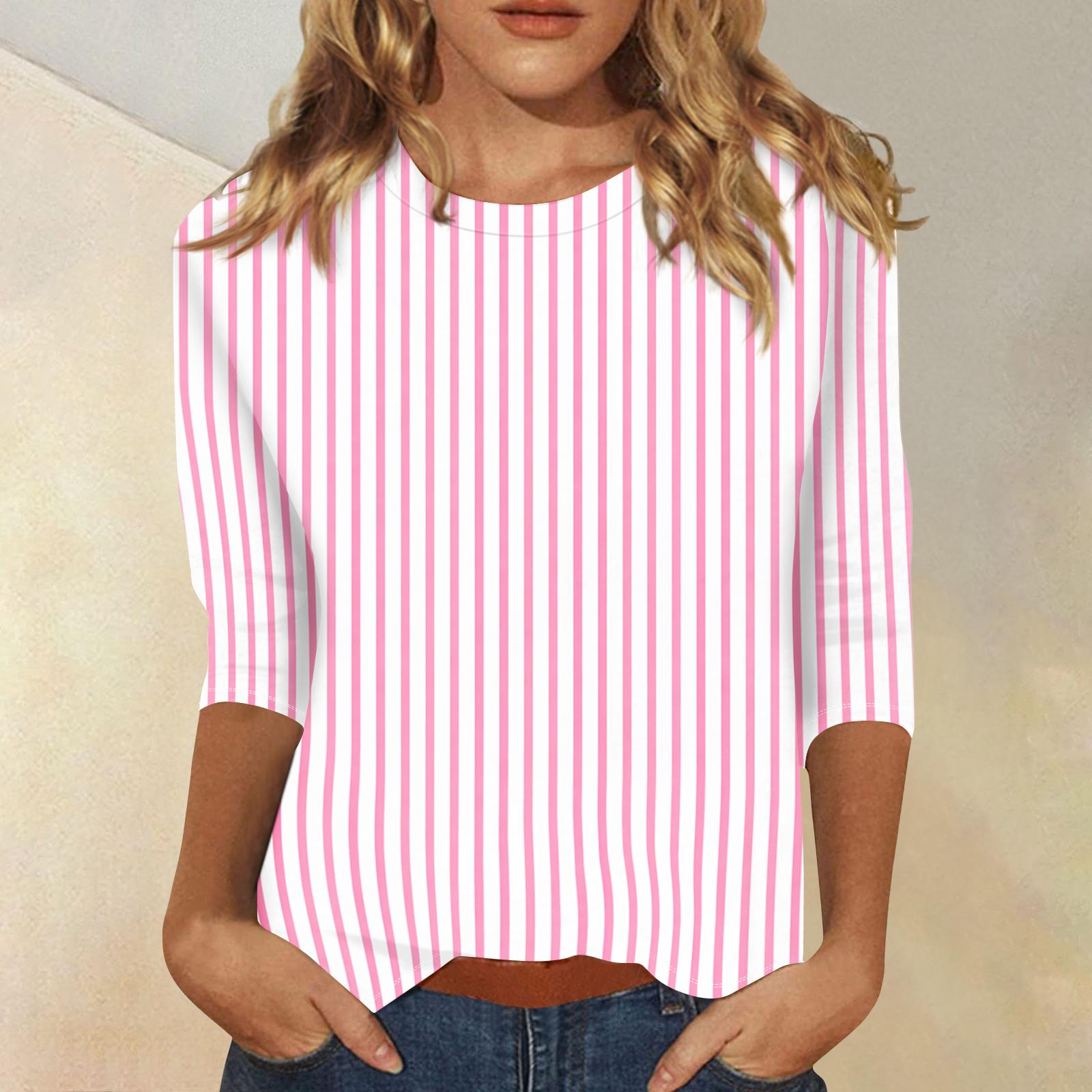 Women’s Vertical Stripe Print Loose Fit Round Neck Half Sleeve Casual Top Blouse for Everyday Wear and Office Outfits M розовый
Women’s Vertical Stripe Print Loose Fit Round Neck Half Sleeve Casual Top Blouse for Everyday Wear and Office Outfits M розовый