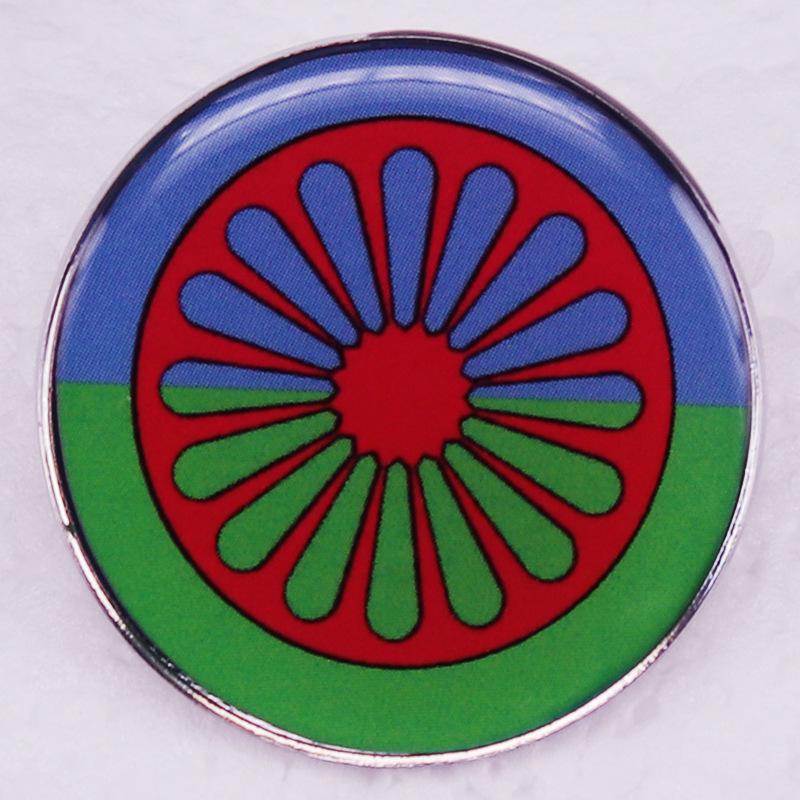 Romani Flag Brooch Badge
Romani Flag Brooch Badge