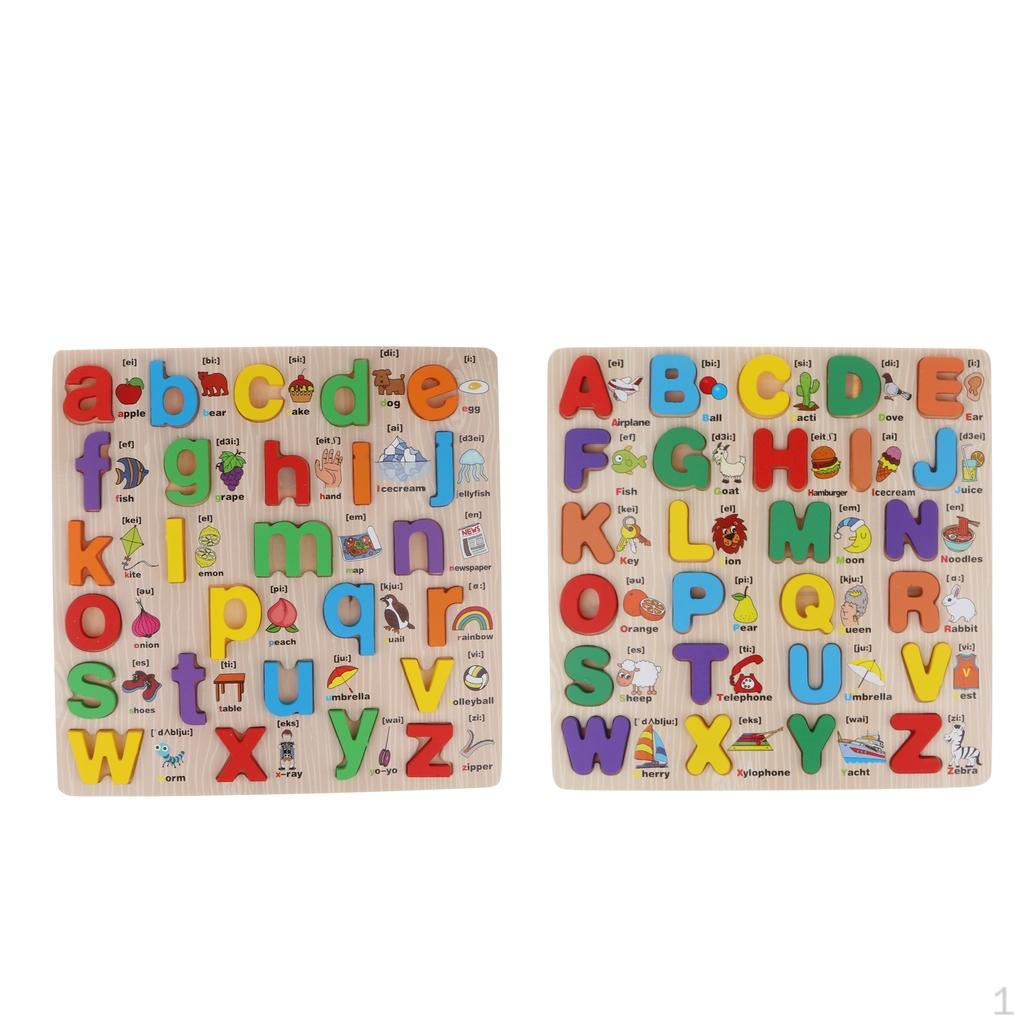 2 Pieces Wooden Alphabet Puzzle for Toddlers - Uppercase & Lowercase Letters Matching Board Early
2 Pieces Wooden Alphabet Puzzle for Toddlers - Uppercase & Lowercase Letters Matching Board Early