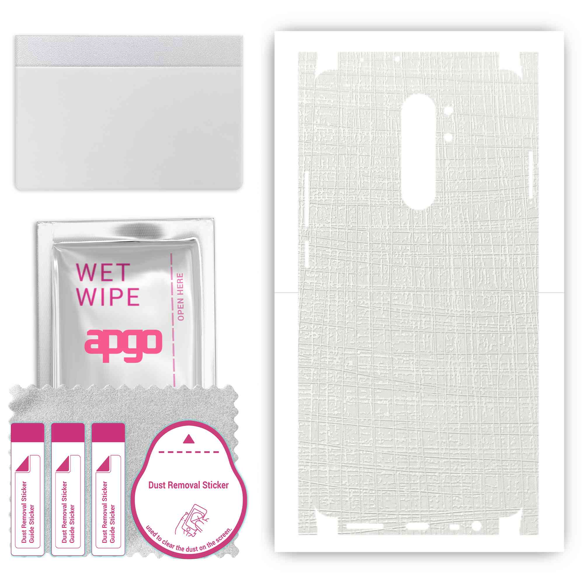 Apgo Protective Skin Sticker for the back+sides compatible with Xiaomi Redmi 9, Full Wrap Film, Foil, Vinyl - Pattern White Fabric
Apgo Protective Skin Sticker for the back+sides compatible with Xiaomi Redmi 9, Full Wrap Film, Foil, Vinyl - Pattern White Fabric
