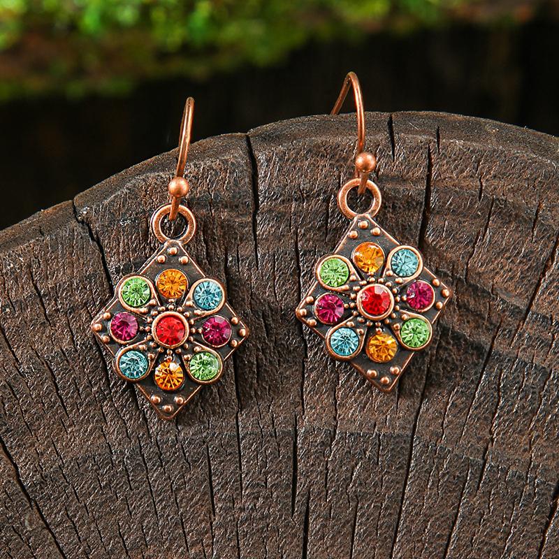Ethnic Retro Bohemian Colorful Enameled Earrings Women Boho Hollow Flower Geometric Round Vintage Drop Dangle Zircon Wholesale
Ethnic Retro Bohemian Colorful Enameled Earrings Women Boho Hollow Flower Geometric Round Vintage Drop Dangle Zircon Wholesale