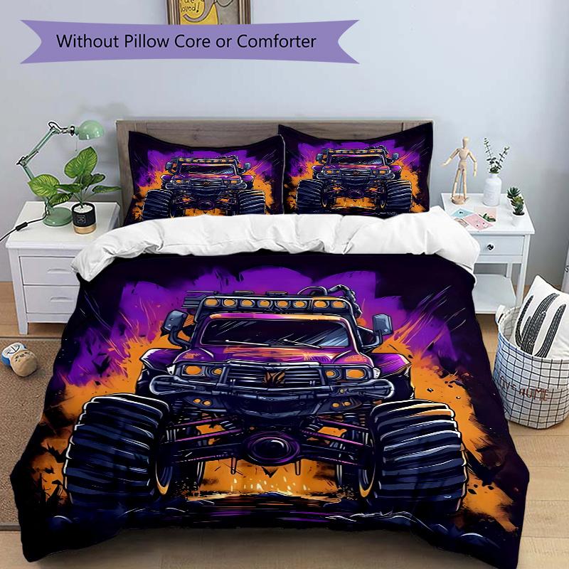 3pcs Monster Truck Comforter Set with One Quilt Cover and Two Pillowcases (No Core) - Anime Cartoon Design, Polyester Fabric, Perfect for Bedroom and 135x200cm
3pcs Monster Truck Comforter Set with One Quilt Cover and Two Pillowcases (No Core) - Anime Cartoon Design, Polyester Fabric, Perfect for Bedroom and 135x200cm