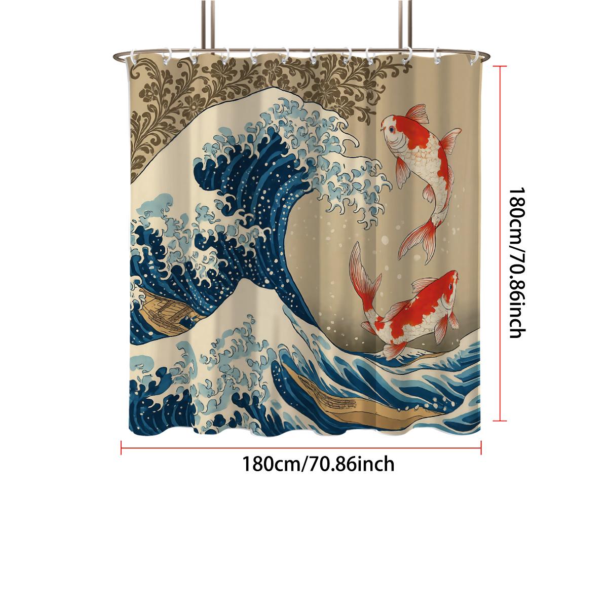 1pc Wave Sunrise Print Waterproof Shower Curtain Partition Privacy Hanging Curtain with 12 Hooks Multiple Sizes Machine Washable 120*180cm
1pc Wave Sunrise Print Waterproof Shower Curtain Partition Privacy Hanging Curtain with 12 Hooks Multiple Sizes Machine Washable 120*180cm