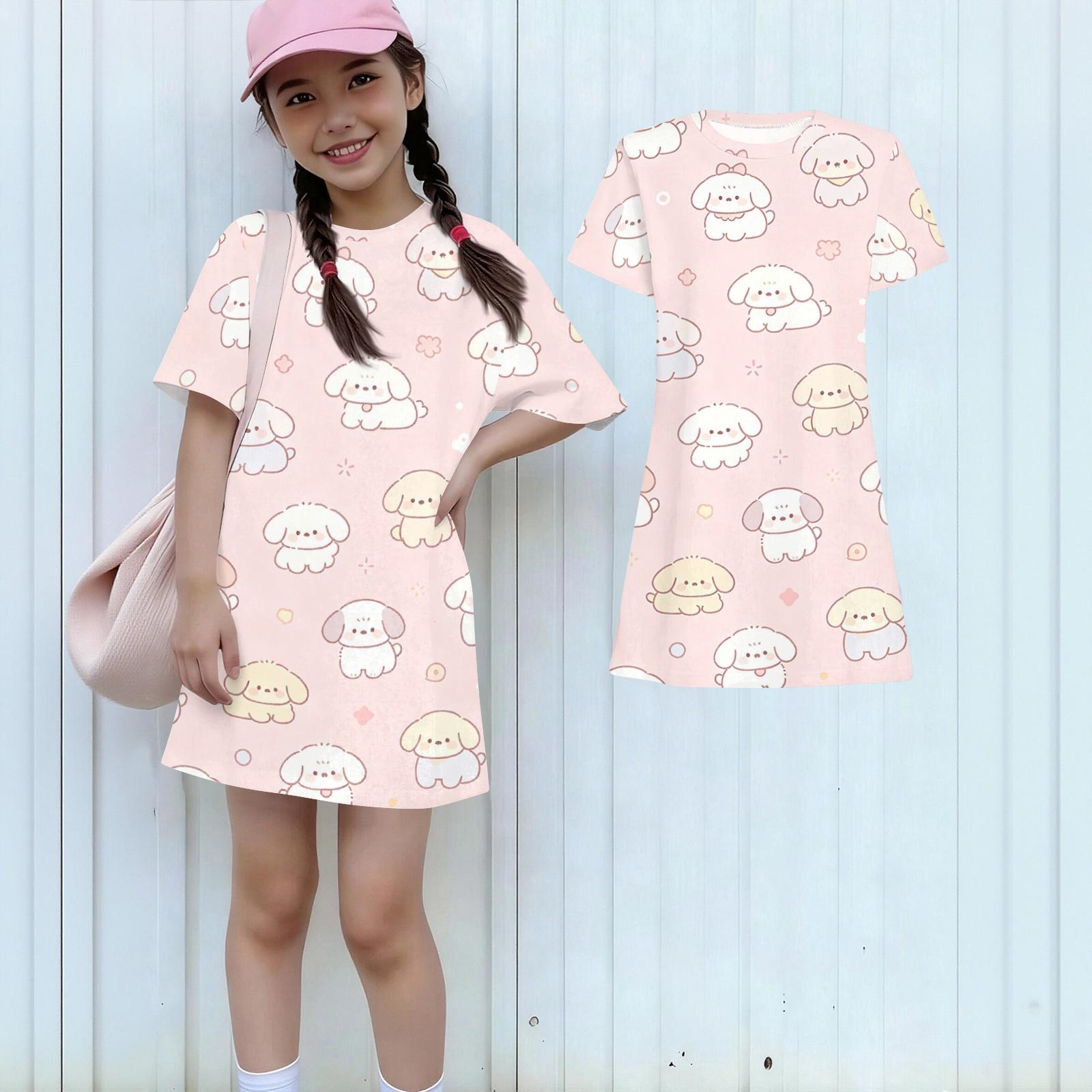 Girls Loose Fit Short Sleeve Dress Lightweight Round Neck Casual Animal Print Summer Dress for Kids Comfortable Daily Wear 140 бежевий
Girls Loose Fit Short Sleeve Dress Lightweight Round Neck Casual Animal Print Summer Dress for Kids Comfortable Daily Wear 140 бежевий