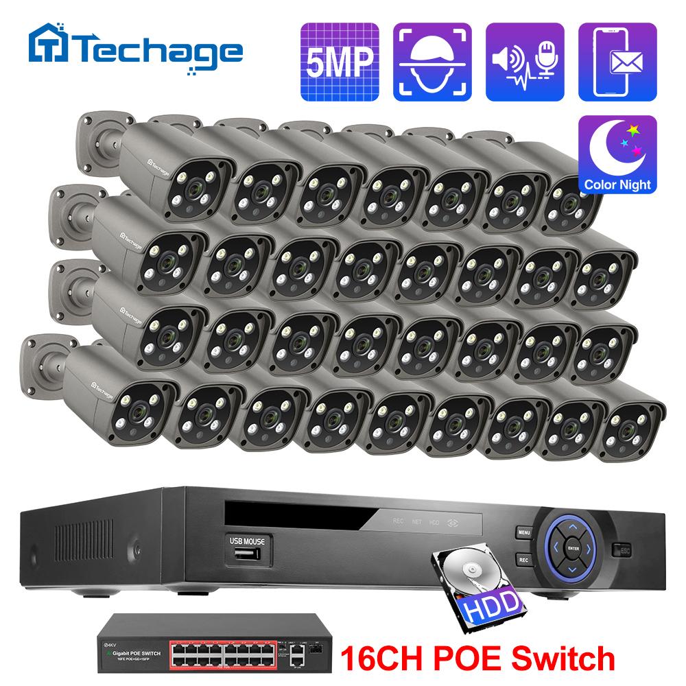 Techage 32CH 5MP POE NVR комплект камеры безопасности система обнаружения лиц двусторонняя аудио H.265 IP-камера P2P комплект видеонаблюдения
Techage 32CH 5MP POE NVR комплект камеры безопасности система обнаружения лиц двусторонняя аудио H.265 IP-камера P2P комплект видеонаблюдения