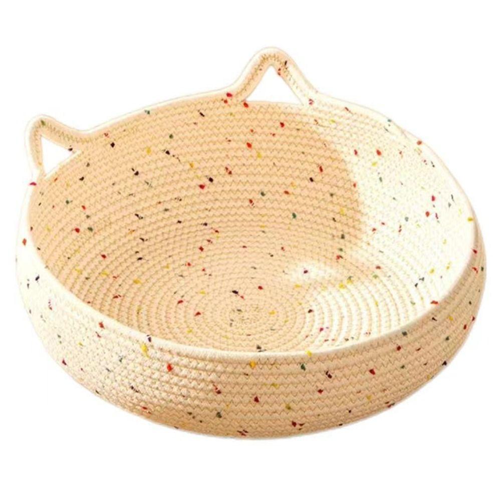 Cotton Rope Cat Bed Round Pet Sleeping Mat Puppy Cushion Weaving Pet Basket Pet Supplies 25cm
Cotton Rope Cat Bed Round Pet Sleeping Mat Puppy Cushion Weaving Pet Basket Pet Supplies 25cm