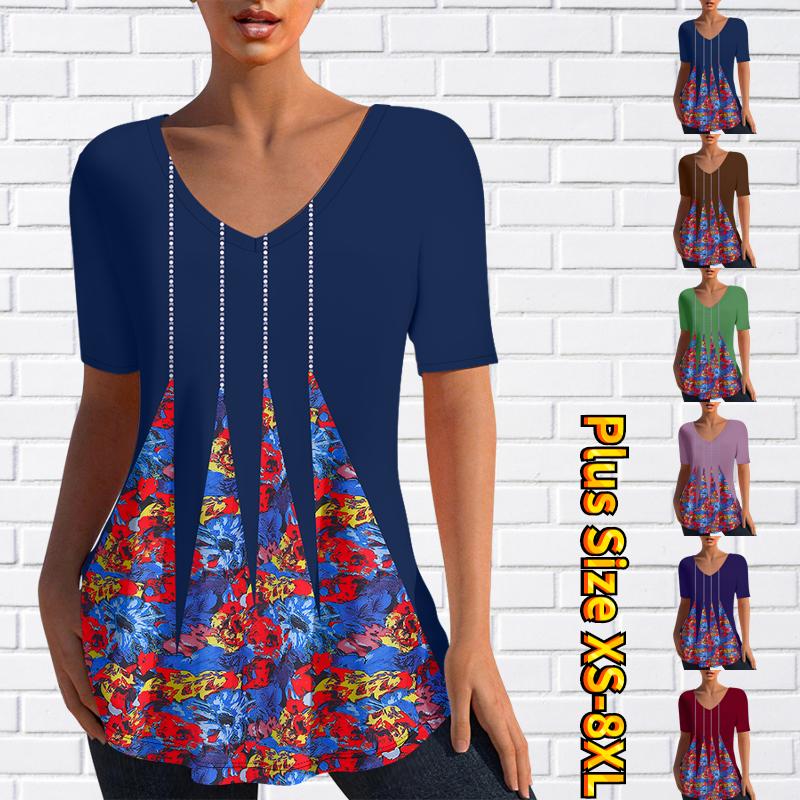 Винтажные топы, летняя элегантная футболка с коротким рукавом, новый дизайн, тонкий пуловер с принтом, женская футболка с v-образным вырезом, длинная футболка, повседневная одежда
Винтажные топы, летняя элегантная футболка с коротким рукавом, новый дизайн, тонкий пуловер с принтом, женская футболка с v-образным вырезом, длинная футболка, повседневная одежда