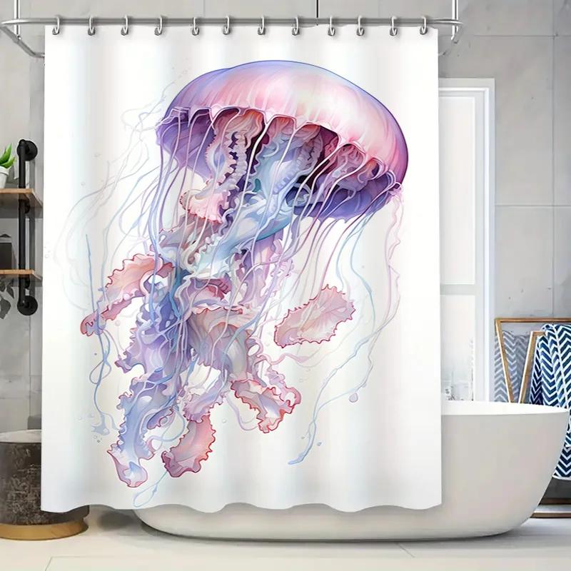 Stylish 3D Printed Jellyfish Shower Curtain For Bathroom Decor White Purple Gradient Floral Pattern Waterproof Home Supplies W60H190(CM)-1 Pcs
Stylish 3D Printed Jellyfish Shower Curtain For Bathroom Decor White Purple Gradient Floral Pattern Waterproof Home Supplies W60H190(CM)-1 Pcs