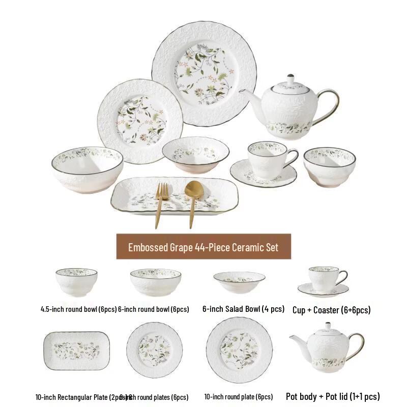 Ruhan European Style Green Floral Ceramic Dinnerware Set
Ruhan European Style Green Floral Ceramic Dinnerware Set