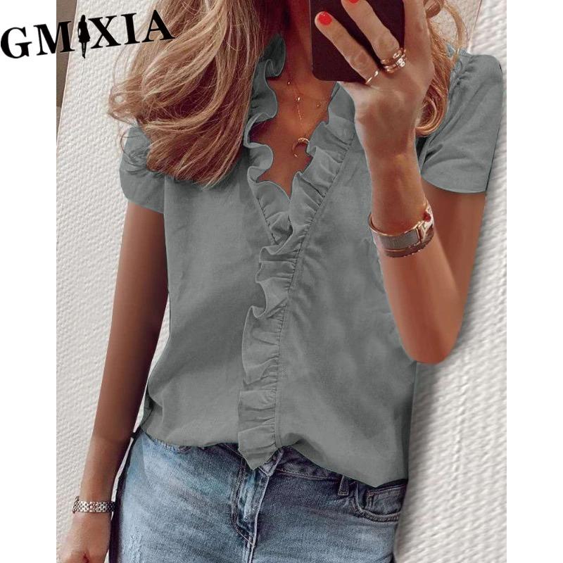 GMXIA Women s Fashion Casual Leisure Solid Color Print Short Sleeve V Neck Blouses & Shirts XXXXXL серый
GMXIA Women s Fashion Casual Leisure Solid Color Print Short Sleeve V Neck Blouses & Shirts XXXXXL серый