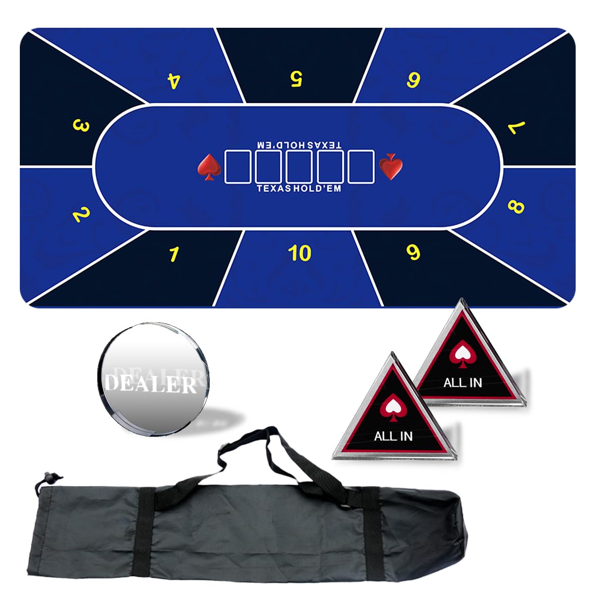 Коврик для покера SALUDABLE 120 см 60 см Техасское казино с сумкой для хранения Холдем синий
Коврик для покера SALUDABLE 120 см 60 см Техасское казино с сумкой для хранения Холдем синий