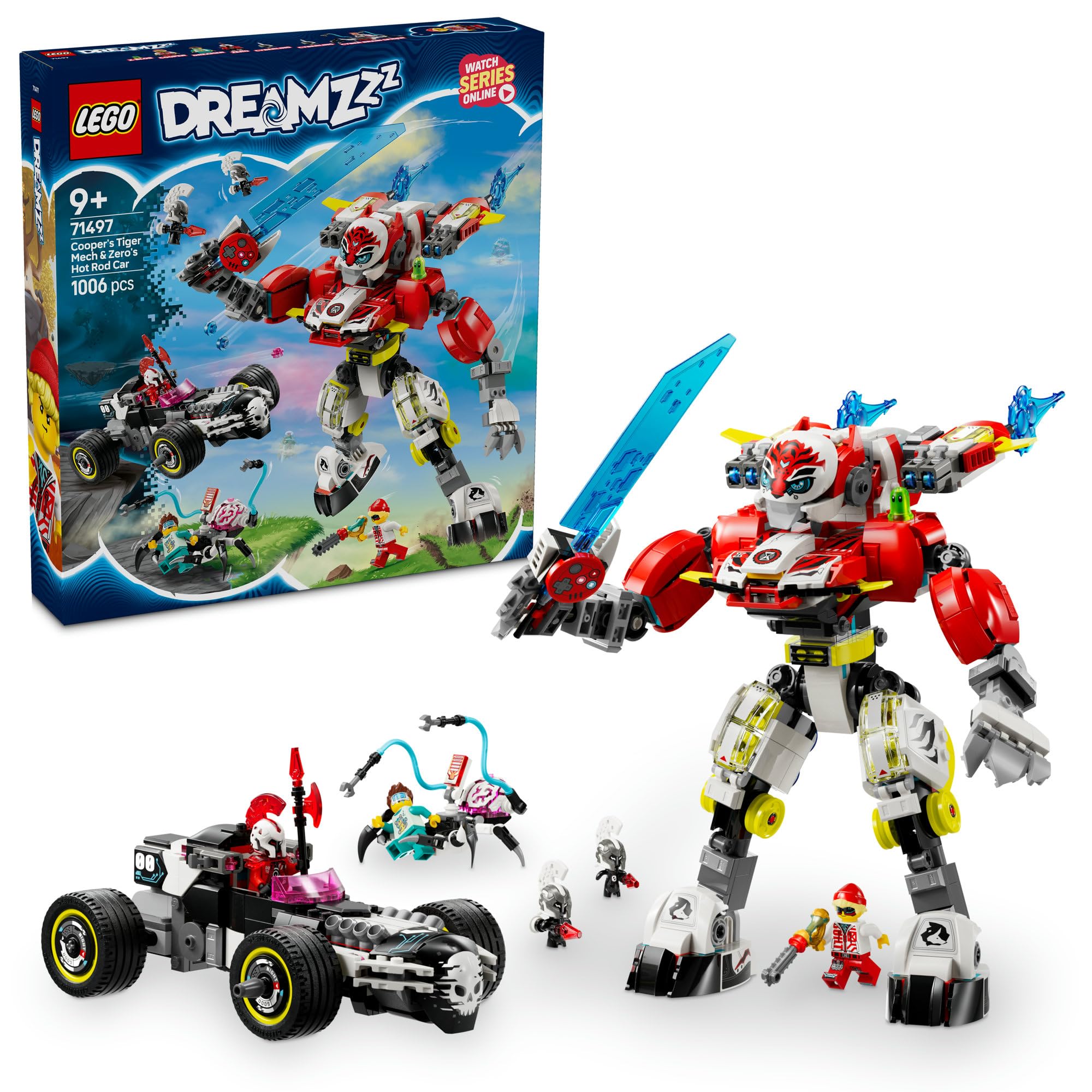 LEGO Dreams Cooper s Tiger Mecha и Zero s Hot Rod Car Toy Block91011Игровой домик для начальной школы 71497
LEGO Dreams Cooper s Tiger Mecha и Zero s Hot Rod Car Toy Block91011Игровой домик для начальной школы 71497