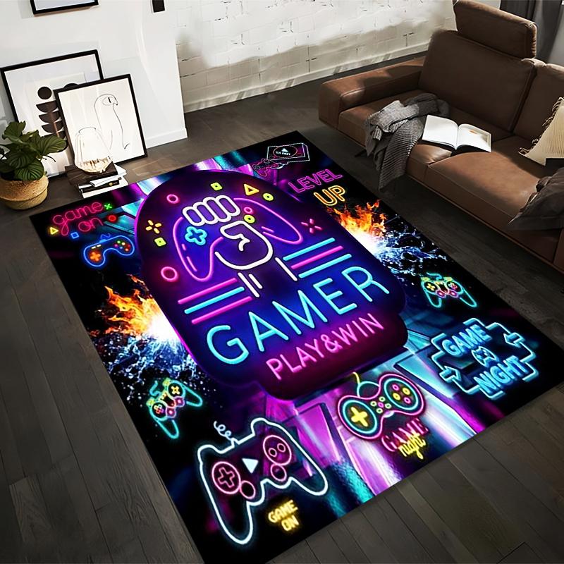 Gamer Neon Carpet with Game Controller Design and Play & Win Text Suitable for use as an anti-slip for living room bedroom sofas 40x60cm( 15x23in )
Gamer Neon Carpet with Game Controller Design and Play & Win Text Suitable for use as an anti-slip for living room bedroom sofas 40x60cm( 15x23in )