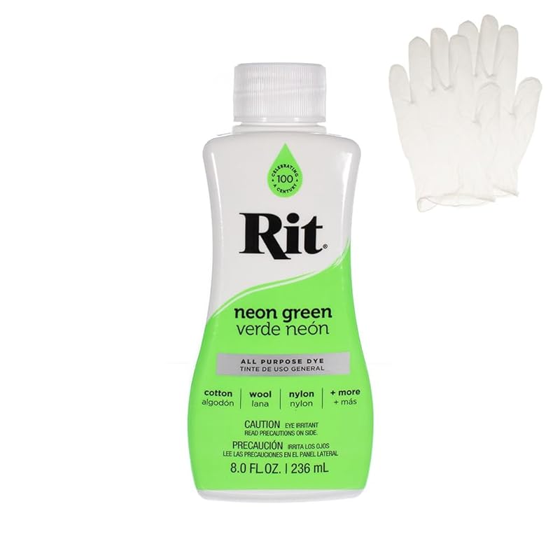 Rit Dye – Liquid fabric dye for crafts, clothing and decoration 8 oz bottle neon green (With gloves)
Rit Dye – Liquid fabric dye for crafts, clothing and decoration 8 oz bottle neon green (With gloves)