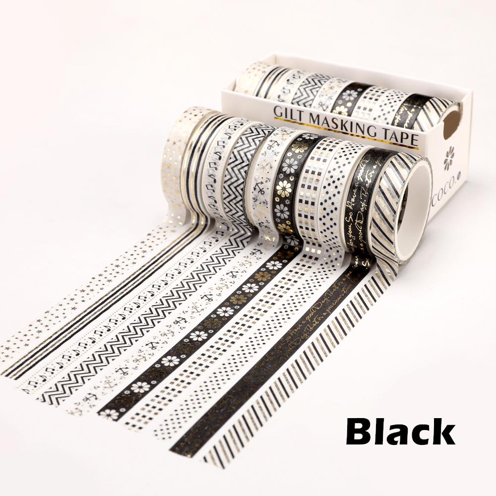 10pcs COCO Paper Washi Tape Set 8mm Lace Love Star Flower Cat Gold Color Adhesive Masking Tapes Gilt Stickers Decoration A6816 чорний
10pcs COCO Paper Washi Tape Set 8mm Lace Love Star Flower Cat Gold Color Adhesive Masking Tapes Gilt Stickers Decoration A6816 чорний