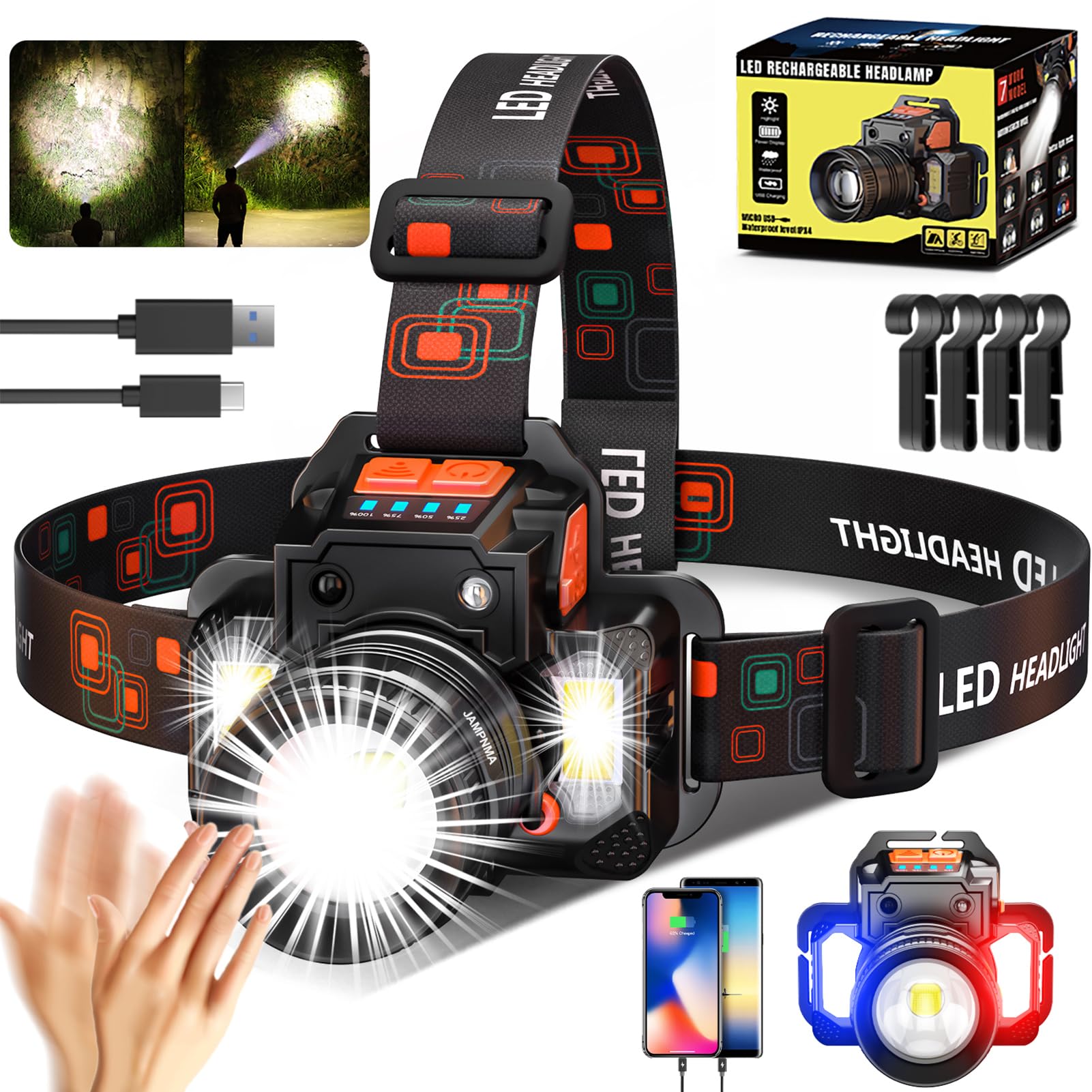 Elegirme Headlight LED Helmet Light USB Rechargeable High Brightness Side Types of Lighting Motion Level Helmet Guide for night mountain катастрофа чорний
Elegirme Headlight LED Helmet Light USB Rechargeable High Brightness Side Types of Lighting Motion Level Helmet Guide for night mountain катастрофа чорний