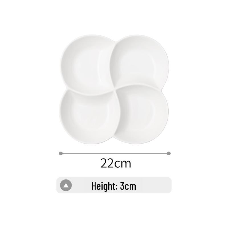 White Ceramic Divided Plate for Home Use - Three & Four Compartments - Creative Fitness Separator Plate
White Ceramic Divided Plate for Home Use - Three & Four Compartments - Creative Fitness Separator Plate