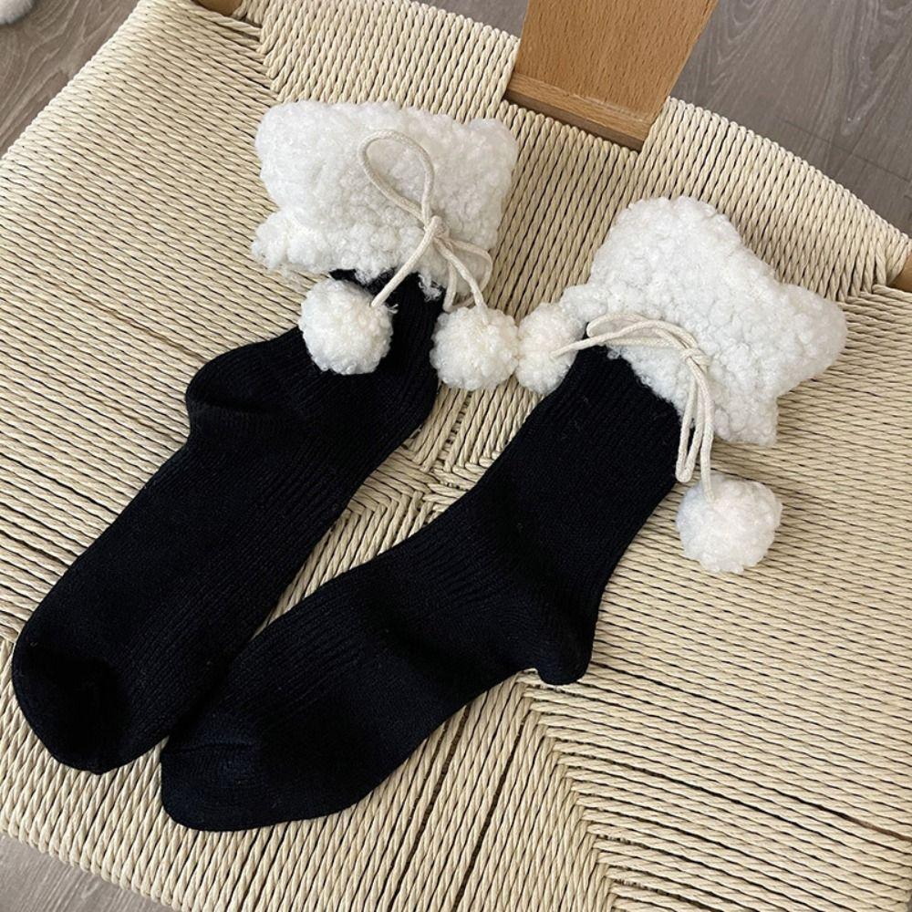 Lace Up Woolen Lolita Socks Plush Balls Mid-Calf Tube Sock Fashion Winter Socks Women Lolita абрикосовый
Lace Up Woolen Lolita Socks Plush Balls Mid-Calf Tube Sock Fashion Winter Socks Women Lolita абрикосовый