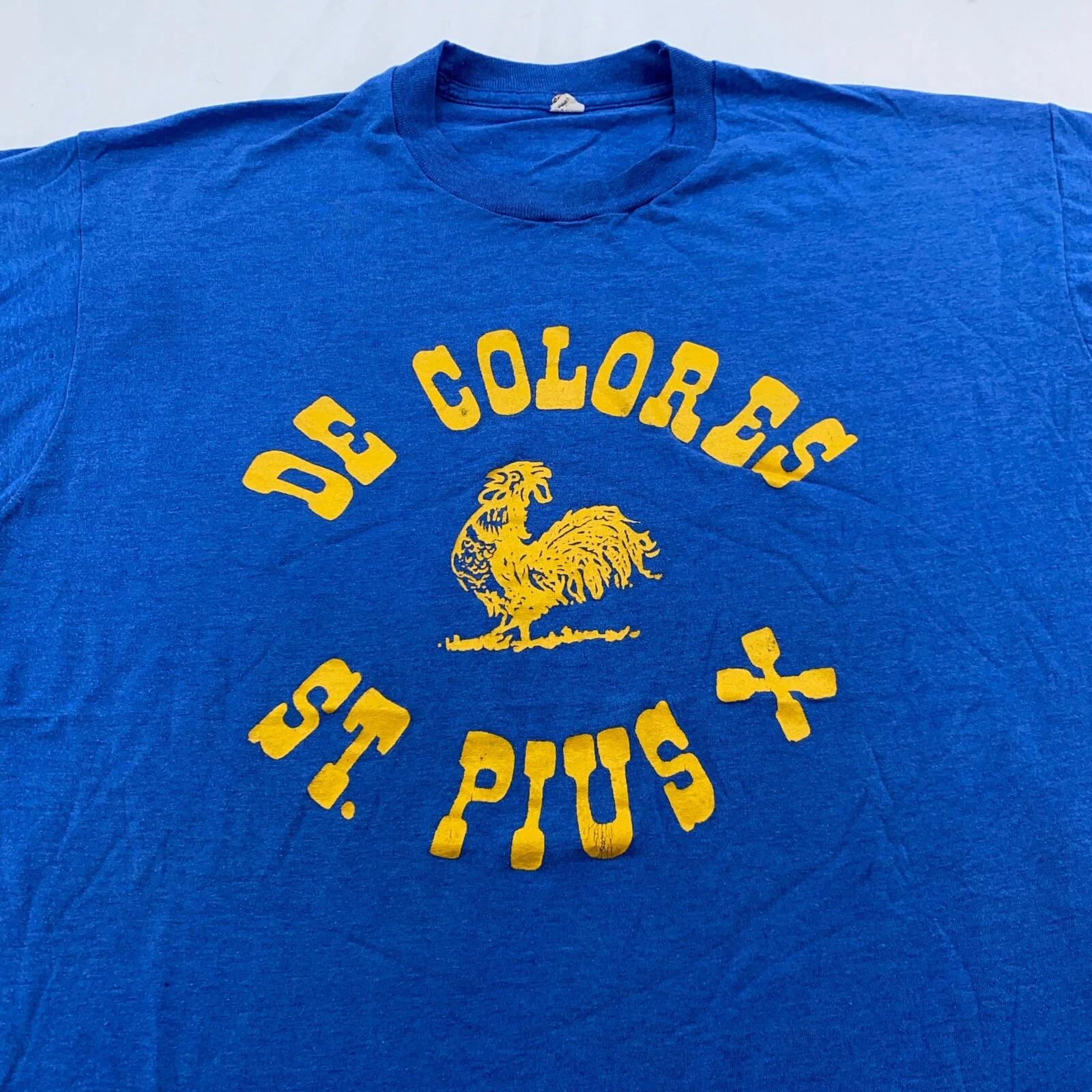 vintage 90s DE COLORES ST PIUS CHICKEN T-Shirt LARGE/XL church XL
vintage 90s DE COLORES ST PIUS CHICKEN T-Shirt LARGE/XL church XL
