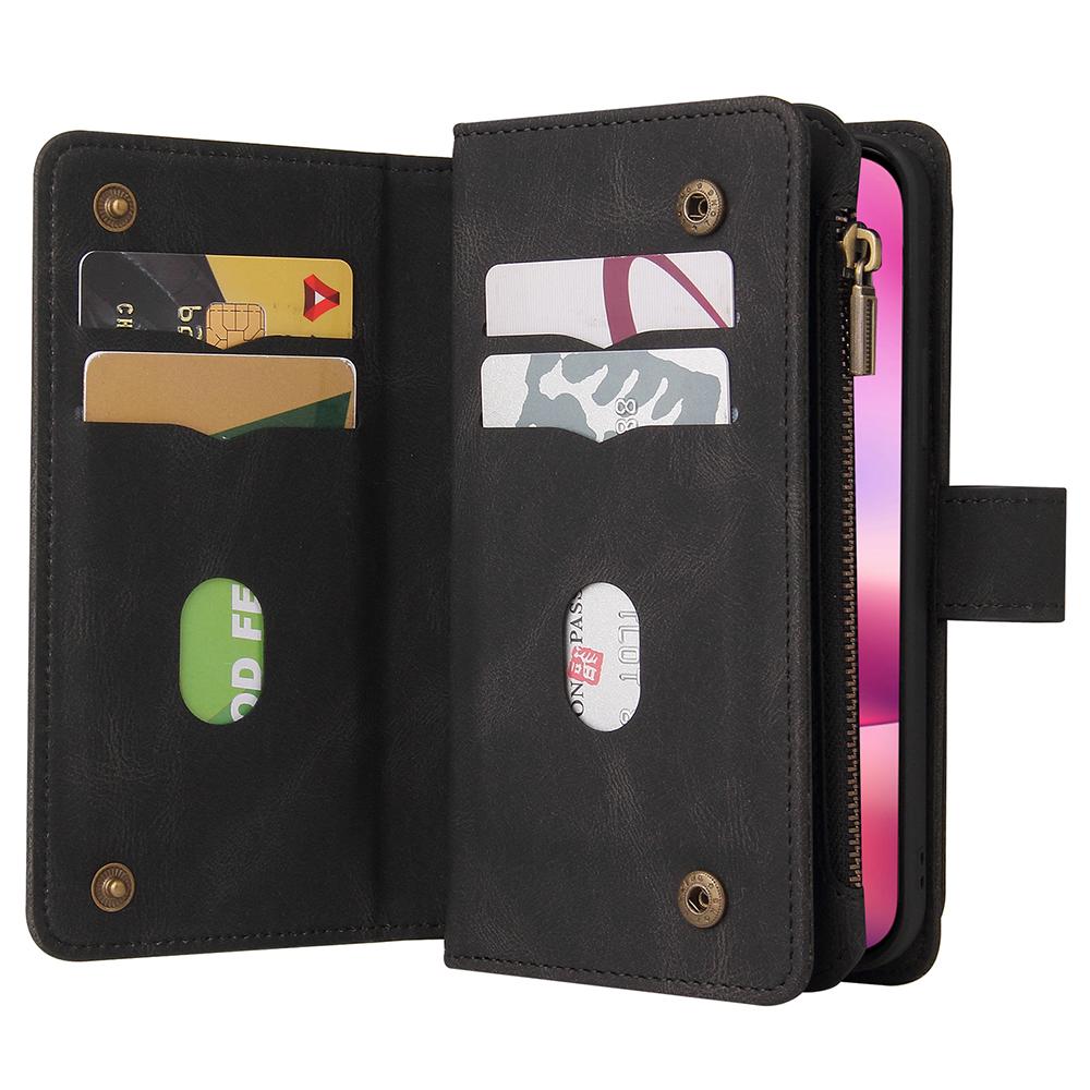 For iPhone 16 Zipper Wallet Case with 15 Card Slots and Strap Leather Phone Cover Black
For iPhone 16 Zipper Wallet Case with 15 Card Slots and Strap Leather Phone Cover Black