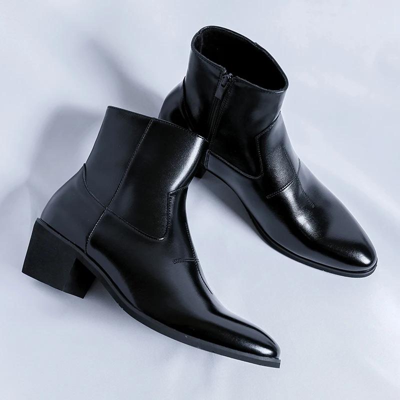 High Quality Leather Ankle Boots for Mans Classic Retro Mens Chelsea Boots Fad Formal Business Casual High-top Men s Boots Botas 38 чорний
High Quality Leather Ankle Boots for Mans Classic Retro Mens Chelsea Boots Fad Formal Business Casual High-top Men s Boots Botas 38 чорний