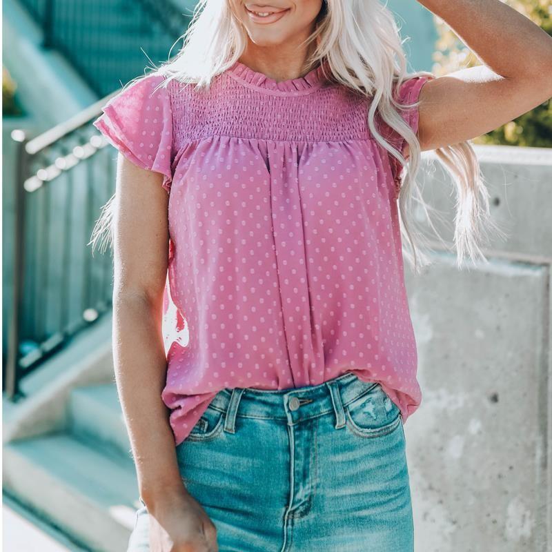 American Shiying Thin Mesh Breathable Short sleeve Top Women 2025 Summer New Versatile Polka Dot Chiffon Shirt Purple S(Large size 1 (45.00 kg-55.00 kg)
American Shiying Thin Mesh Breathable Short sleeve Top Women 2025 Summer New Versatile Polka Dot Chiffon Shirt Purple S(Large size 1 (45.00 kg-55.00 kg)