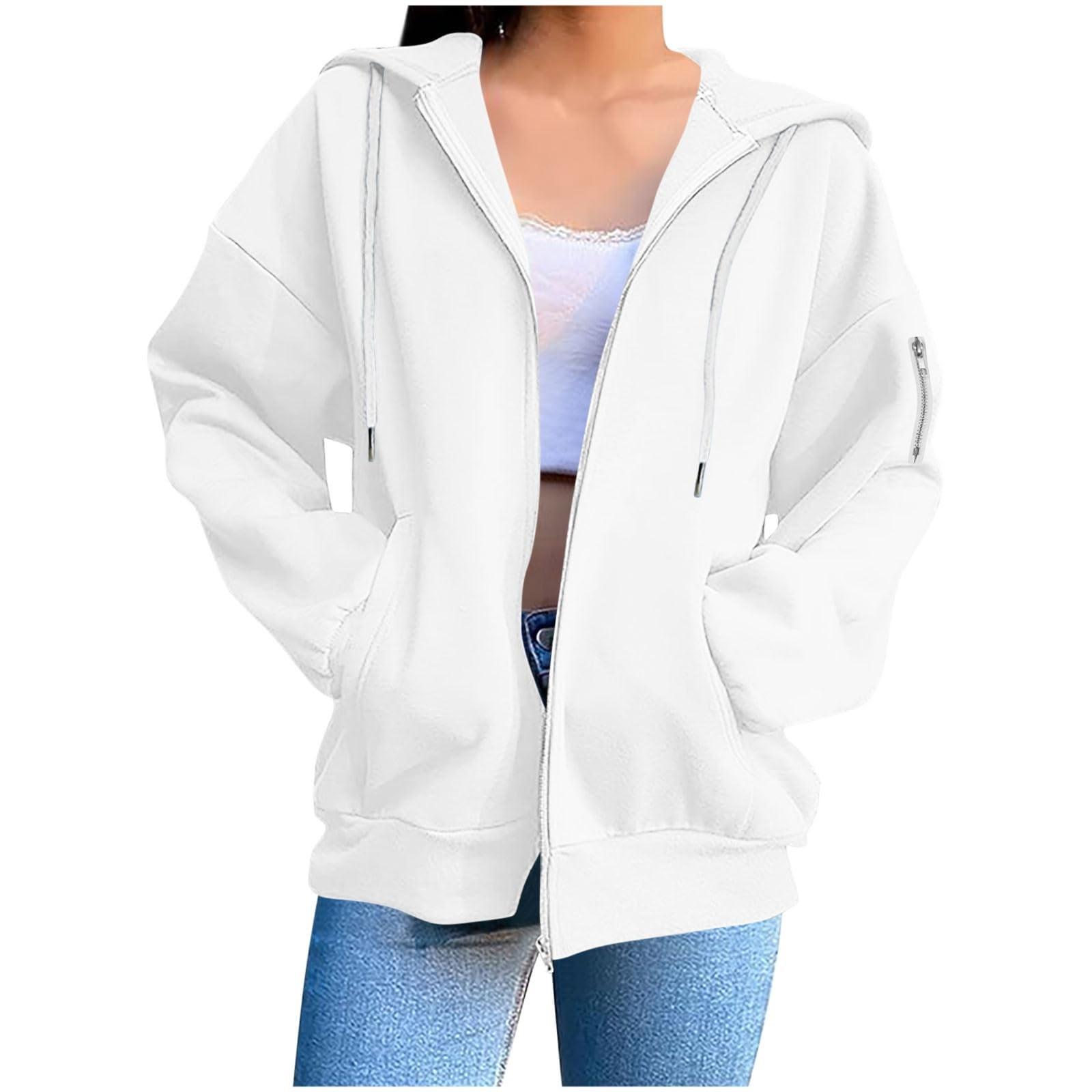 Women s Loose Long Sleeved Round Neck Pocket Sportswear Casual Zipper Sweatshirt S білий
Women s Loose Long Sleeved Round Neck Pocket Sportswear Casual Zipper Sweatshirt S білий