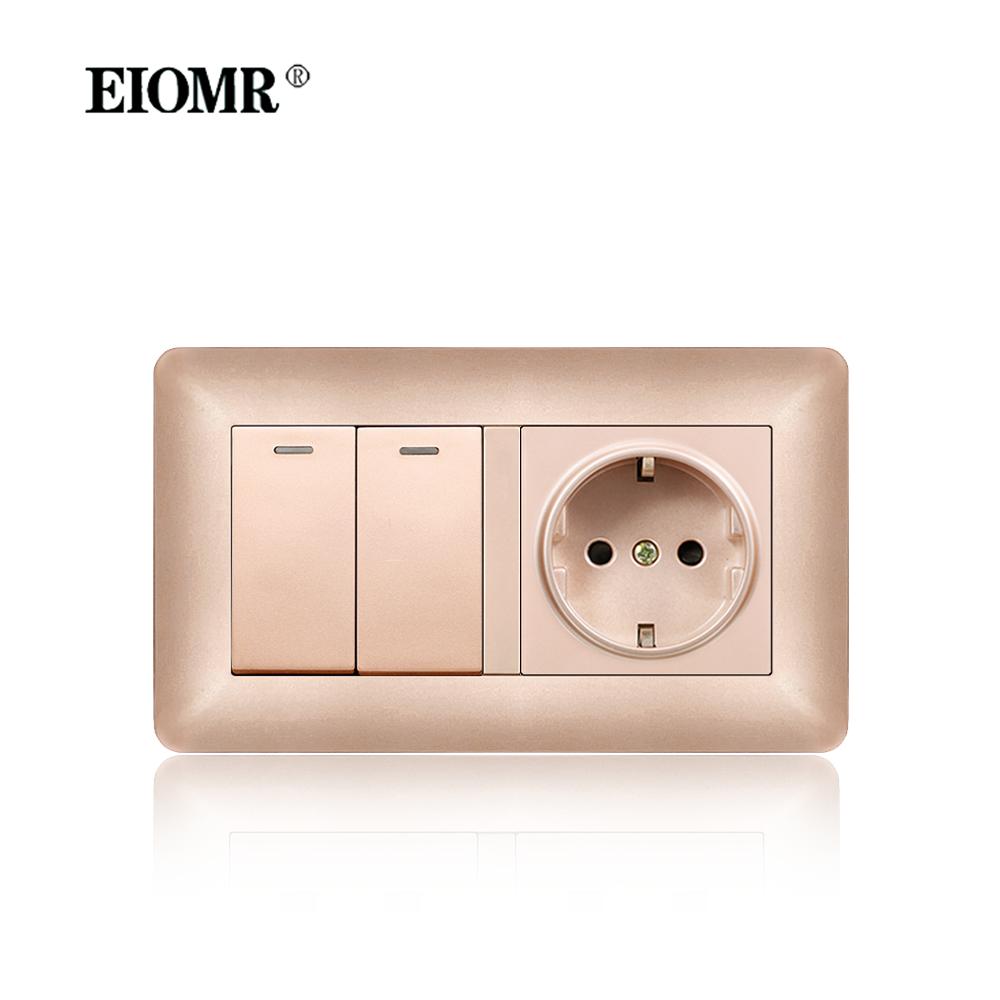 EIOMR Одинарна розетка з портами USB Type-C Подвійна розетка Вигнута Вогнестійка панель з полікарбонату 16А Золота ЄС Стандарт Розетки 2Gang 1Way Socket
EIOMR Одинарна розетка з портами USB Type-C Подвійна розетка Вигнута Вогнестійка панель з полікарбонату 16А Золота ЄС Стандарт Розетки 2Gang 1Way Socket