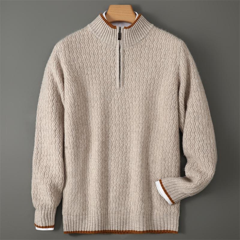 Men s 2025 Autumn/Winter Half-Zip Wool Sweater with Stand Collar and Jacquard Pattern L
Men s 2025 Autumn/Winter Half-Zip Wool Sweater with Stand Collar and Jacquard Pattern L