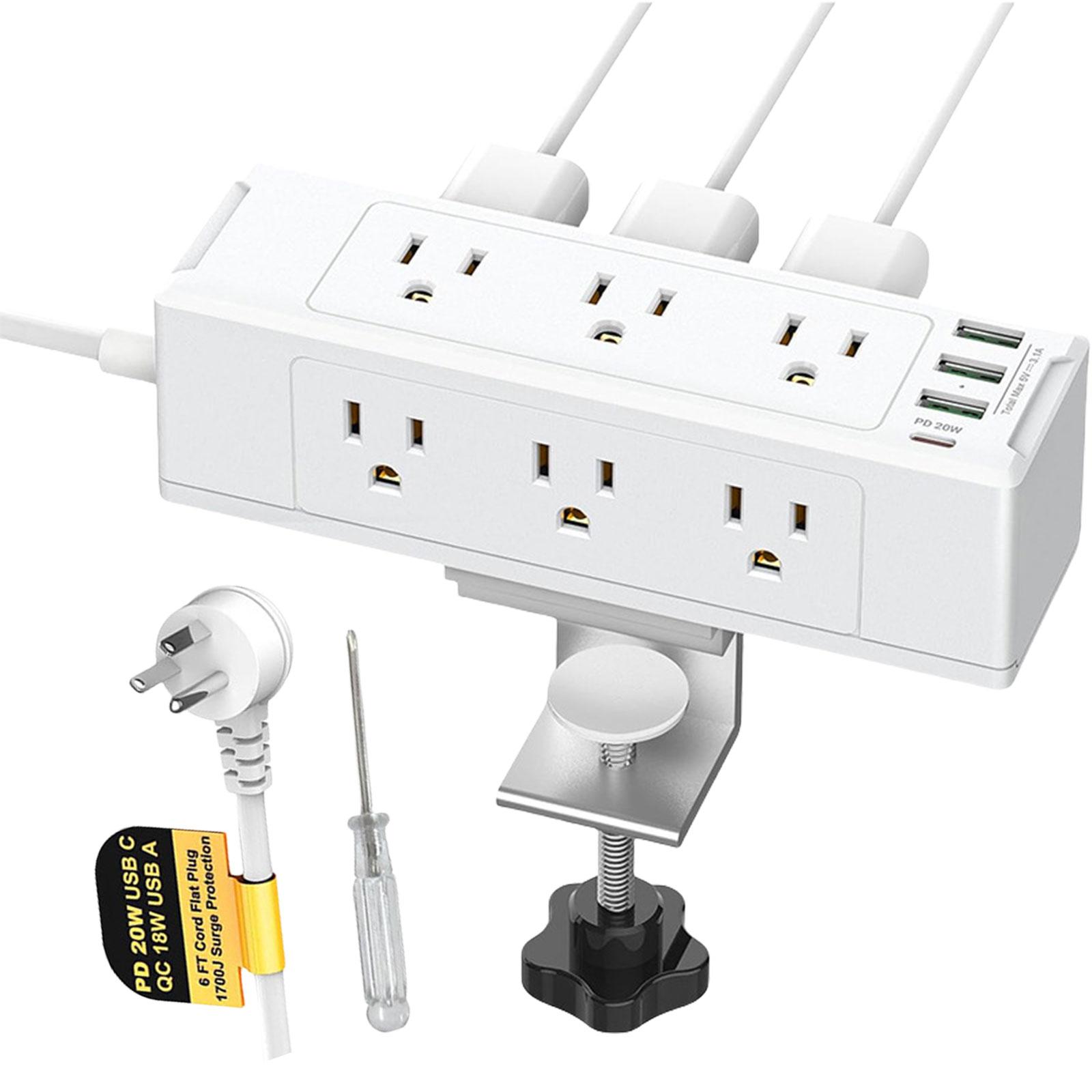 Desk Power Socket Removable Clamp Socket with USB C Desk Clamp Power Strip 6 Outlet Desktop Mount Power Station білий
Desk Power Socket Removable Clamp Socket with USB C Desk Clamp Power Strip 6 Outlet Desktop Mount Power Station білий